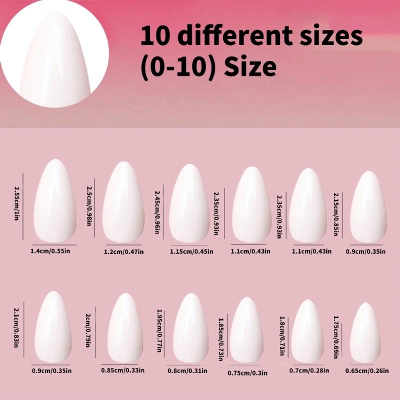 120 Pcs Press On Nails Solid Color False Nails Almond Full Cover Stick On Nails Artificial Nails Manicures Supplies