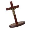 Catholic Wooden Jesuses Christ Crosses Table Centrepiece Standing Crucifix Crosses with Detachable Stand for Home Decors