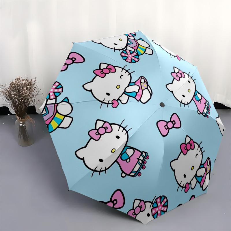 1pc Hello Kitty Cheerleader Pattern Umbrella with Plastic Handle,Suitable for All Seasons Home Travel Outdoor UmbrellaSanlio535