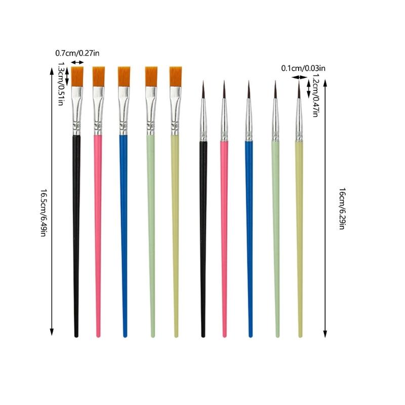 50Pieces Multipurpose Painting Brushes Set for Artists Students Detail Work Smooth Strokes Professional Art Brushes