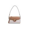 MK Fleur Solid Logo Lock Flap Closure Leather Baguette Bag Women Handbags Vanilla Brown 32F3G6FC1B-VANILLA/ACRN