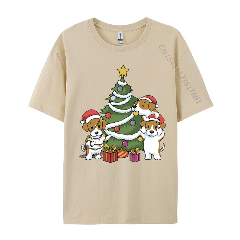 Beagle Christmas Tree Decoration Funny Tshirt Unisex T Shirts Funny Print T Shirts Unisex Plus Size Tops Brand Tshirt