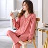 Pajamas Women's Spring and Autumn Long-sleeved 1011 New High-end Pure Cotton Women's Autumn Cotton Thin Loungewear