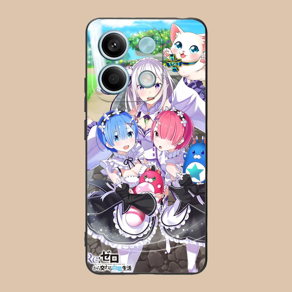 ReZero Rem Ram Matte TPU Mobile Phone Case for Xiaomi 15 14 13 12 Mi 11 T Ultra Lite Pro S X 5G Colorful Printing Cover