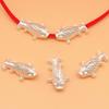 S999 Sterling Silver Long-Tailed Fish 3D Spacer Beads for Handmade Beading and Weaving.