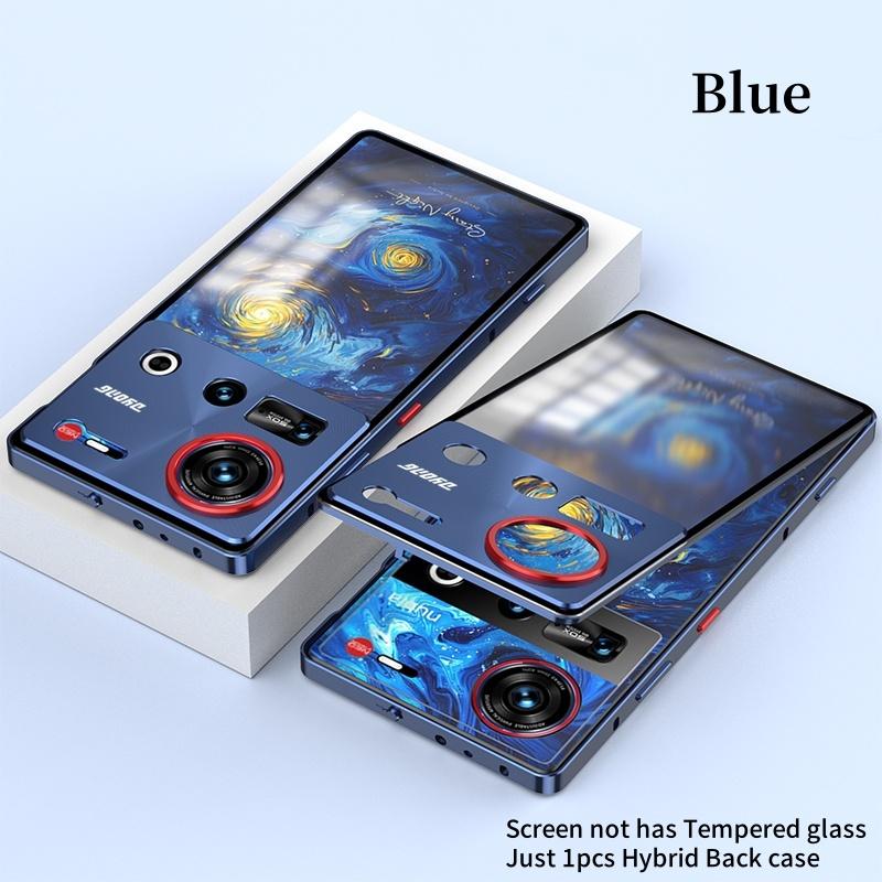 Elastic Snap Magnetic Metal Bumper Frame Case for ZTE Nubia Z80 Z70 Z70S Ultra 5G Clear Frosted PC Lens Protector Back Cover