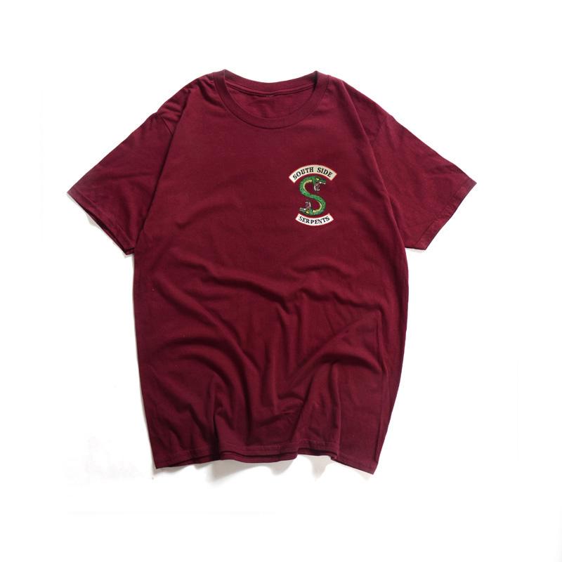 

Модные брендовые топы для девочек, летний стиль, женская футболка в стиле Харадзюку, футболка Riverdale South Side Serpents для женщин, топы Riverdale XL