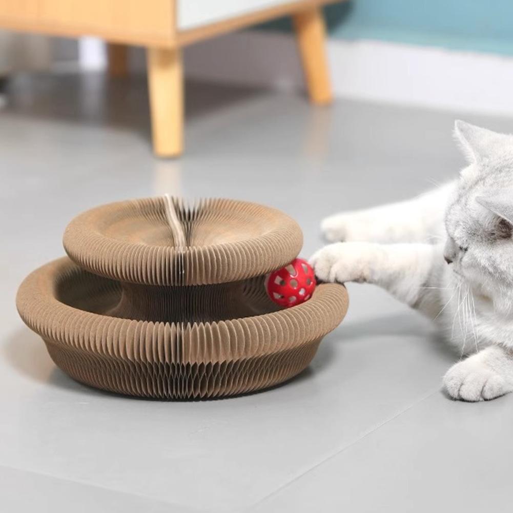 Magic Organ Cat Scratching Board Eco-Friendly Expandable Cat Scratch Pad Corrugated Paper Foldable Cat Tunnel Indoor Play Cat Supplies