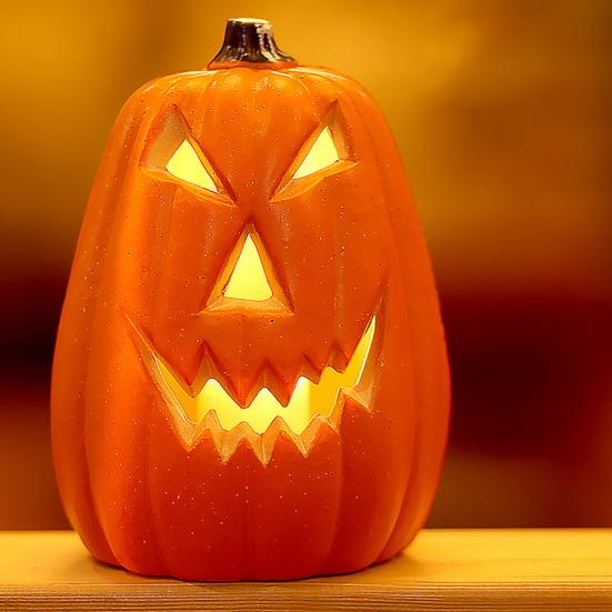 Halloween Pumpkin Lamp Spooky Light Up Pumpkin Figurine Glowing Decorative Pumpkin with LED Light for Haunted House Halloween Home Garden Decor