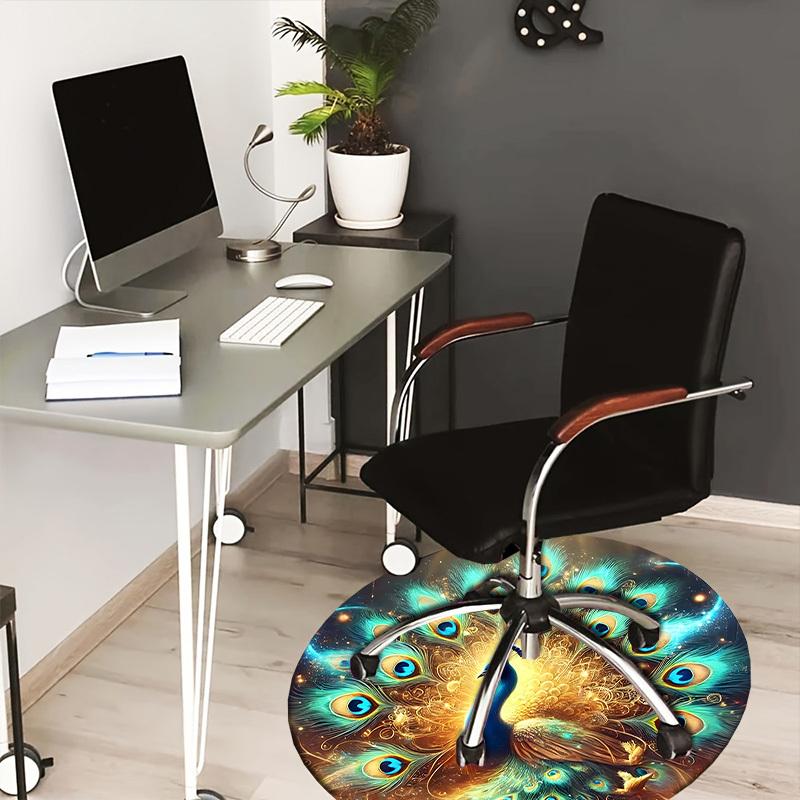 

1pc Office Carpet Chair Mats Fantasy Peacock Mandala Perfect for Decorating Office Chairss, Or Bedrooms.YDT425 80cm by 80cm