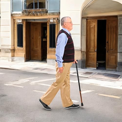 La-VIE Walking Stick, Lightweight, Adjustable Length, Non-Slip Rubber Feet, Stylish Walking Aid, Unisex, Model 3B-3189 [Genuine Manufacturer Product]
