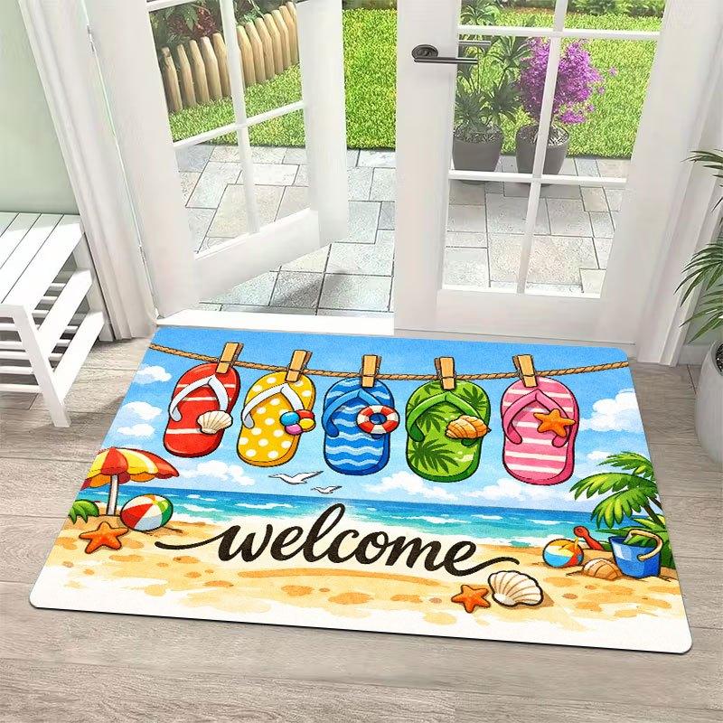 Cheerful Garden Welcome Rug Easy Clean Water Resistant Mat Great Gift For Nature Lovers And Cozy Home Entrance Protection