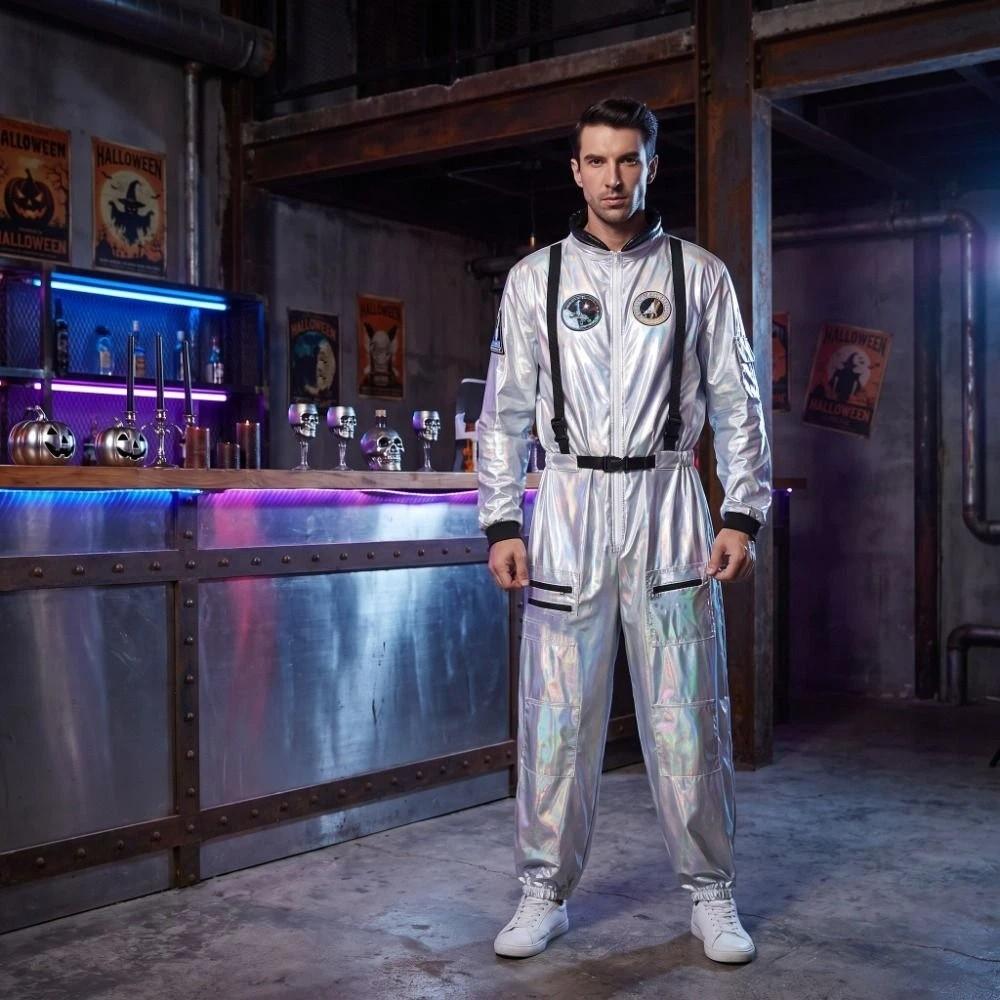 Dress Up Astronaut Costume Halloween Spaceman Jumpsuit Cosplay Outfit  Carnival Theme Party