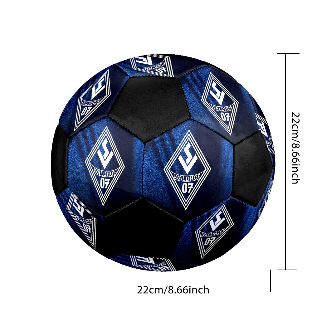 Pallone da Calcio Waldhof Mannheim 07 taglia5, colorato, adatto a tutte le età, cucito a macchina, materiale PVC, grado competizione, durevole e ad alto rimbalzo