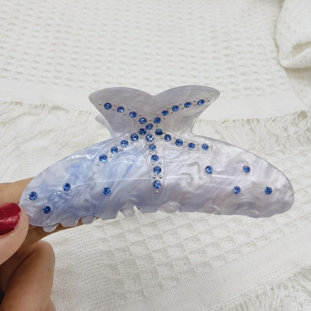 Fantasy Color Starfish Hair Clip Acetate Material Non Slip Hair Clip Beach Hair Clip Summer Season