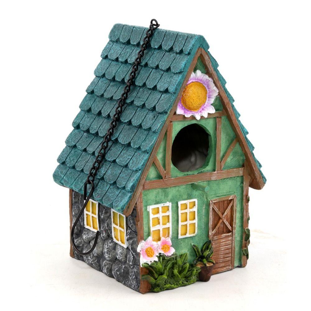 Hand-Painted Bird House Rainproof Bird Cottages Bird Cages Bird Nesting House  Parrot
