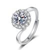 One Carat Six-Prong Moissanite Ring for Women - Internet Celebrity Style Live Broadcast Simulation