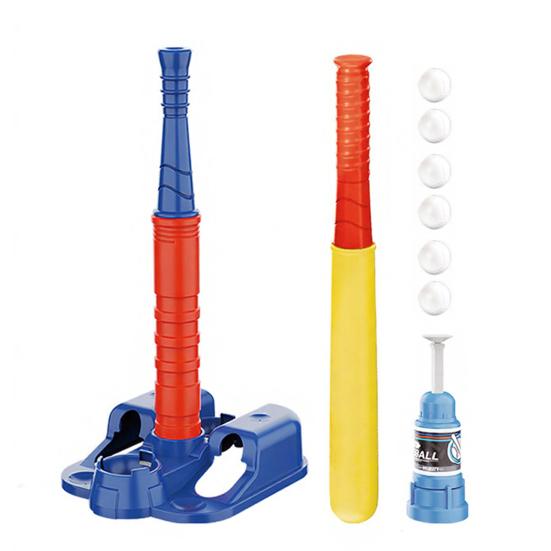 T-Ball Set for Kids Ball Launcher T Ball Stand Baseball Bat And 6 Baseballs Set Toddlers Outdoor Toys for Boys Girls
