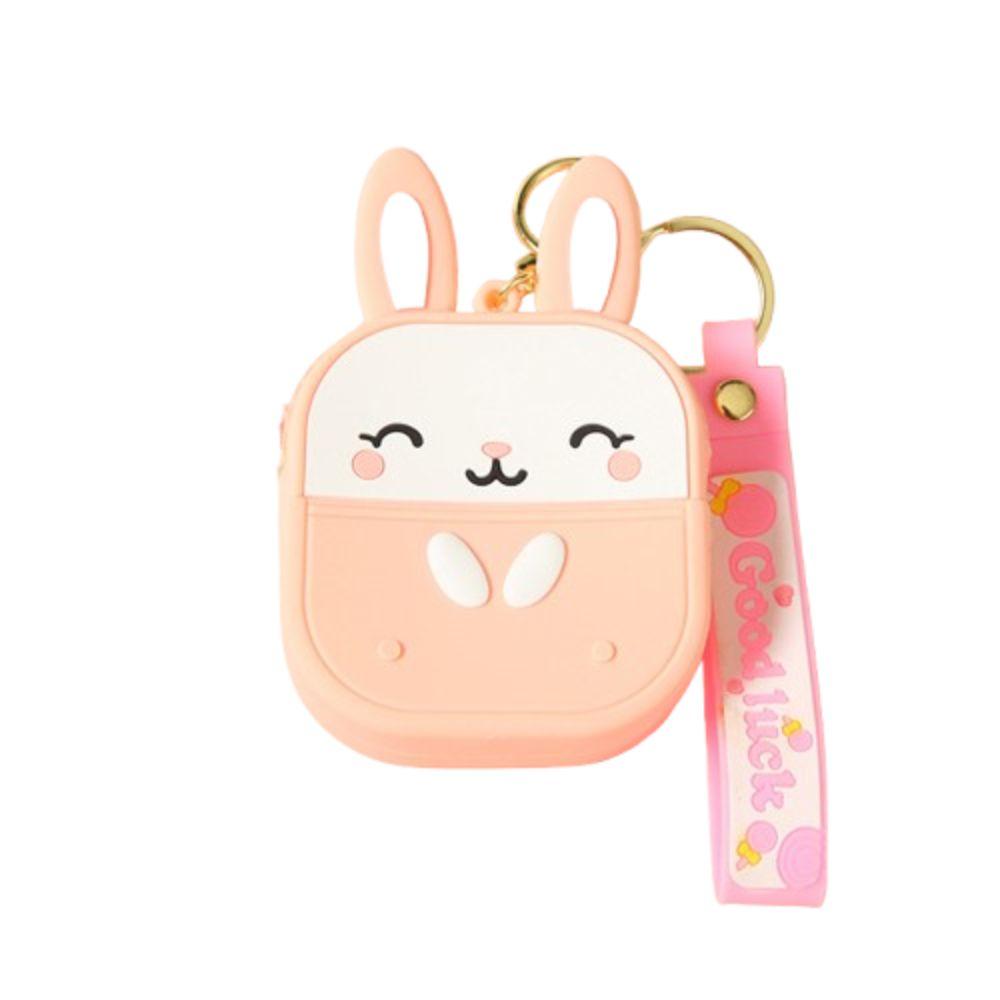 Portable Silicone Rabbit Coin Bag Kawaii Earphone Bag Pendant Bag Pendant Coin Purse Keychain  Kids