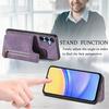 D15 For Samsung Galaxy A24 4G (162.1 x 77.6 x 8.3mm) Phone Case Retro Zipper Wallet Cover with Kickstand