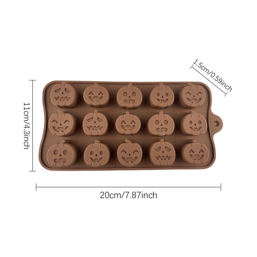 15 Cavity Halloween Silicone Mold Funny Face Pumpkin Ghost for Scent Candle Gypsum Epoxy Resin Making Party Home Decor Gift