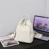 Echtleder Rucksack Damen Oberleder Rindsleder Einfarbige Lässige Allround-Tasche Weich Anti-Diebstahl Tasche 7001 Kapazitätserweiterung
