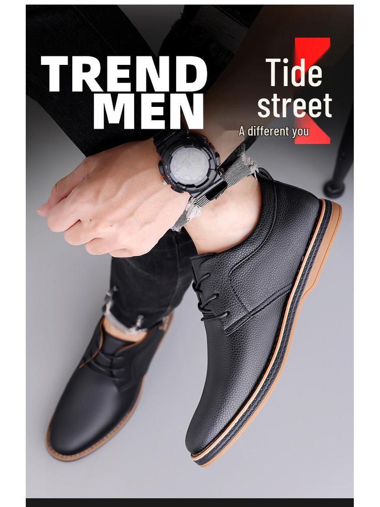 Zapatos Derby de Cuero Estilo Británico para Hombre Verano 2025 - Formales, Casuales, Suela Blanda, Tendencia Retro