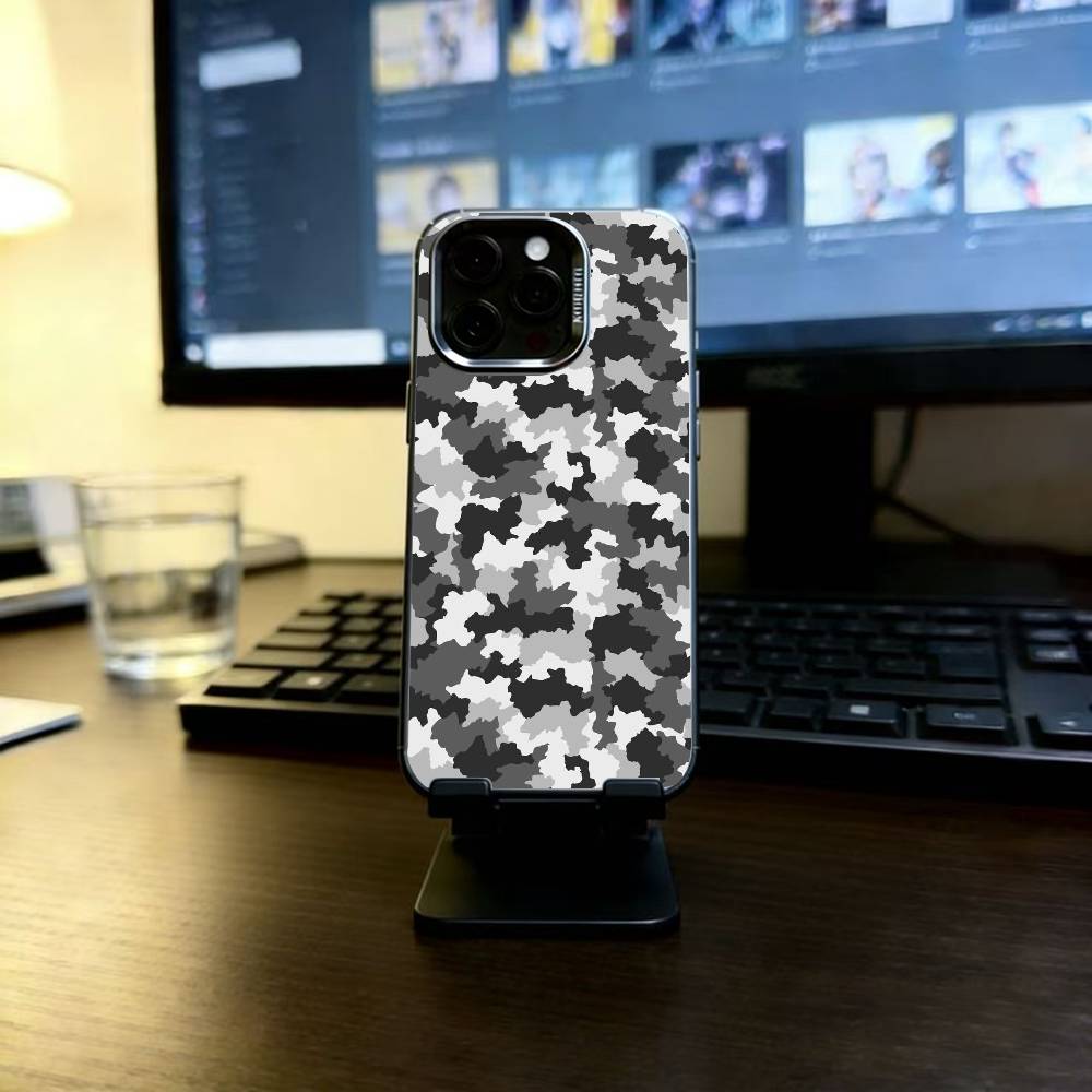 F-Fashion C-Camouflage Handyhülle Für iPhone 17,16,15,14,13,12,11 Plus,Pro Max,XS,Bunte Silberne Handyhülle Funda Cover