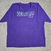 Vintage Y2k Alaska Tiere Souvenir T-Shirt Herren S Touristisch Lila Dadcore Ironisch