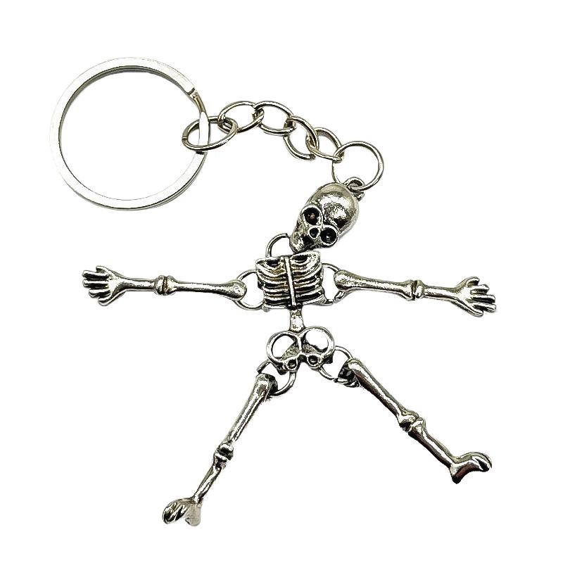 

Брелок-скелет с несколькими шарнирами, подвески для автомобиля, кулон ужасов, подарочные украшения в виде головы привидения на Хэллоуин