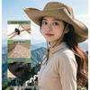 Unisex Japanese Style Wide Brim Drawstring Bucket Hat for Sun Protection - Breathable Denim for Hiking and Climbing.
