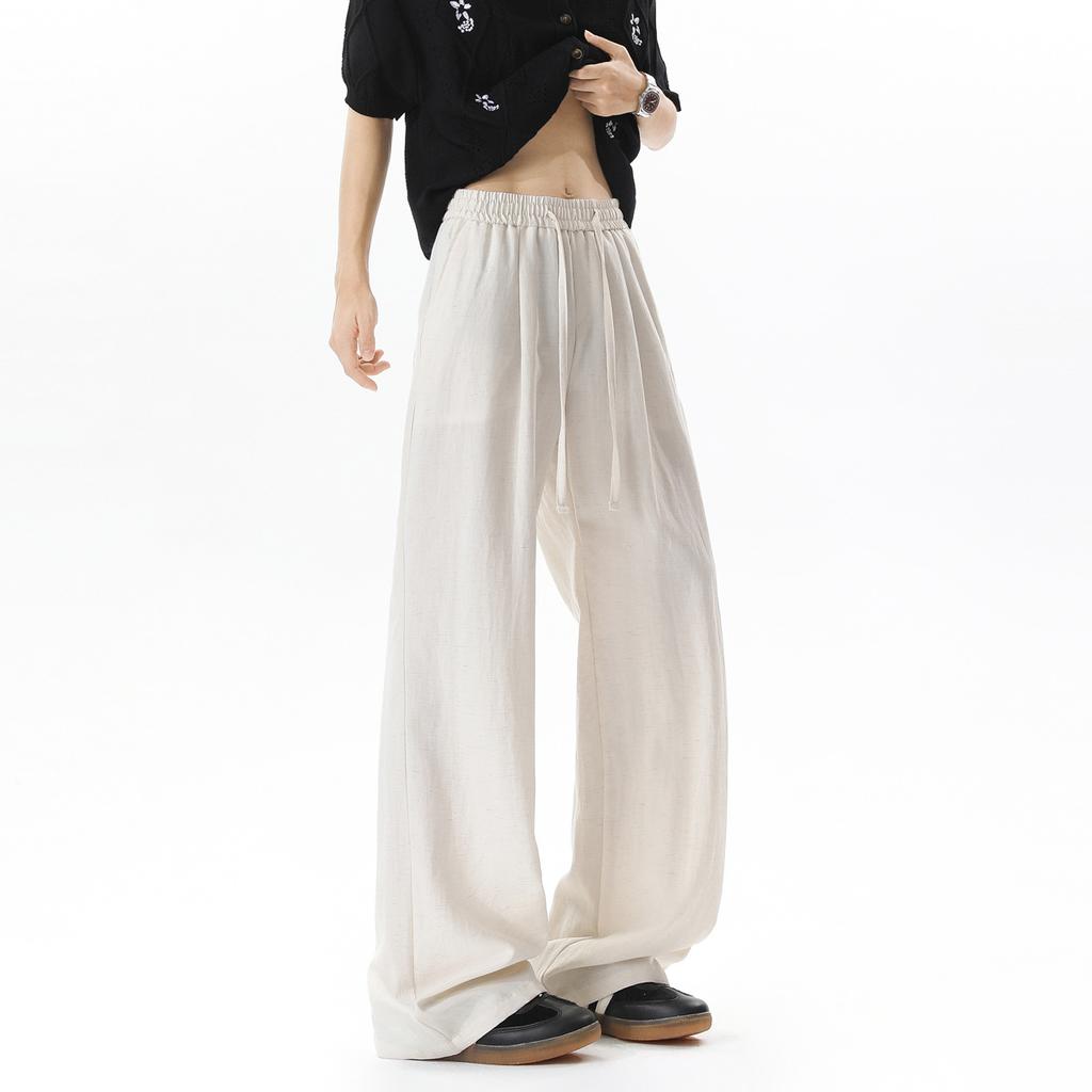 Linen Pants Summer New Thin Refreshing Breathable Loose Wide-leg Pants Japanese Retro Lyocell Tencel Pants