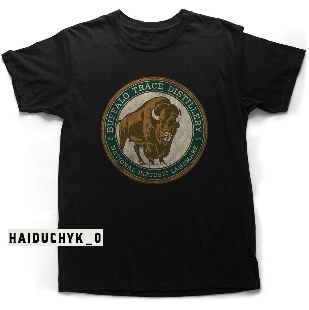 Ретро футболка BUFFALO TRACE Distillery Whiskey Унисекс Черная Размер S-5XL Унисекс Футболка M