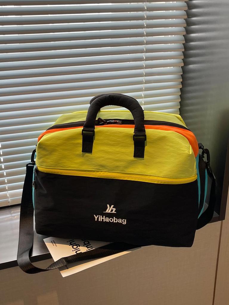 Dopamine Large Capacity Travel Bag: Color-Block Ins Style Sports Fitness & Outdoor Storage Bag