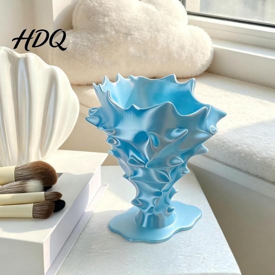 Modernes Dekoratives Ornament Kreative 3D-gedruckte Blumenvase Minimalistischer Behälter Leichter Luxus Tischvase Künstlerischer Blumenarrangement-Halter für Zuhause