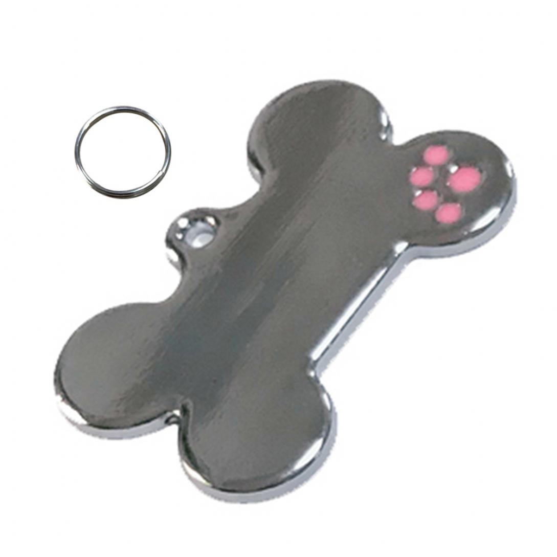 

Магазин L&P милый жетон в форме кости, металлическое кольцо, выгравированное идентификационное имя, ошейник, подвеска, табличка с именем розовый