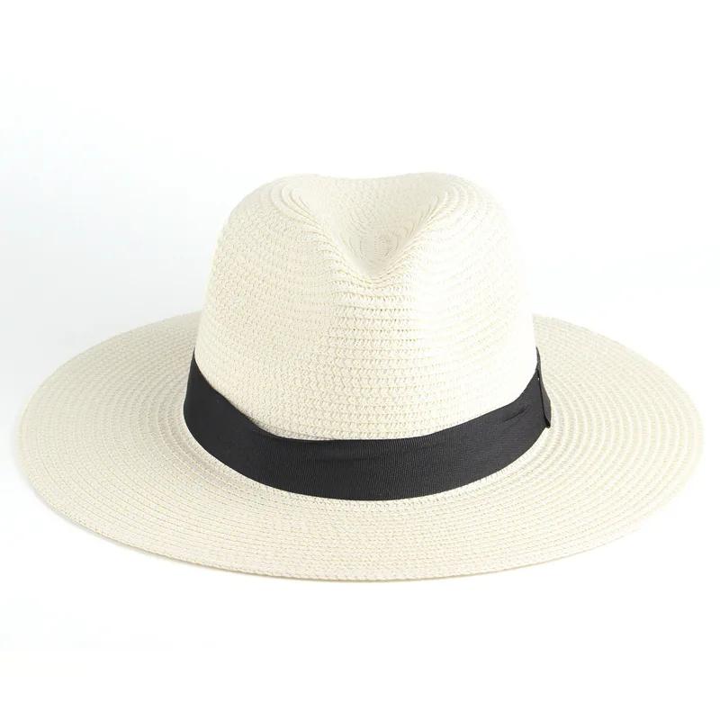 2025 New Unisex Summer Wide Brim Panama Hat UV Protection Breathable Straw Sun Hat for Beach Travel Outdoor Fashion