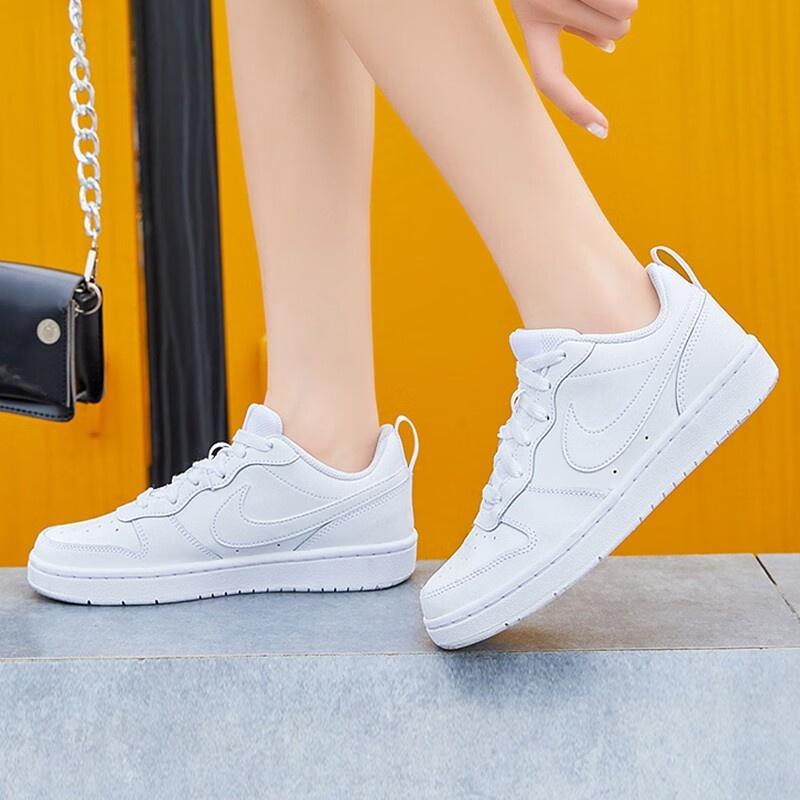 (GS) Nike Court Borough Low 2 'Triple White' Kids' BQ5448-100