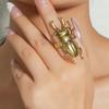 European & American Bold Cicada Beetle Ring - Unisex, Adjustable Index Finger Accessory.