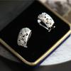 Vintage Two Tone Gold Plated Bulatee Ring Hand Brushed French Style Earrings