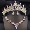 Elegant Bridal Jewelry Sets Princess 3 Pcs Tiaras and Necklace Earrings for Party Prom Birthday Wedding Hair Accessories