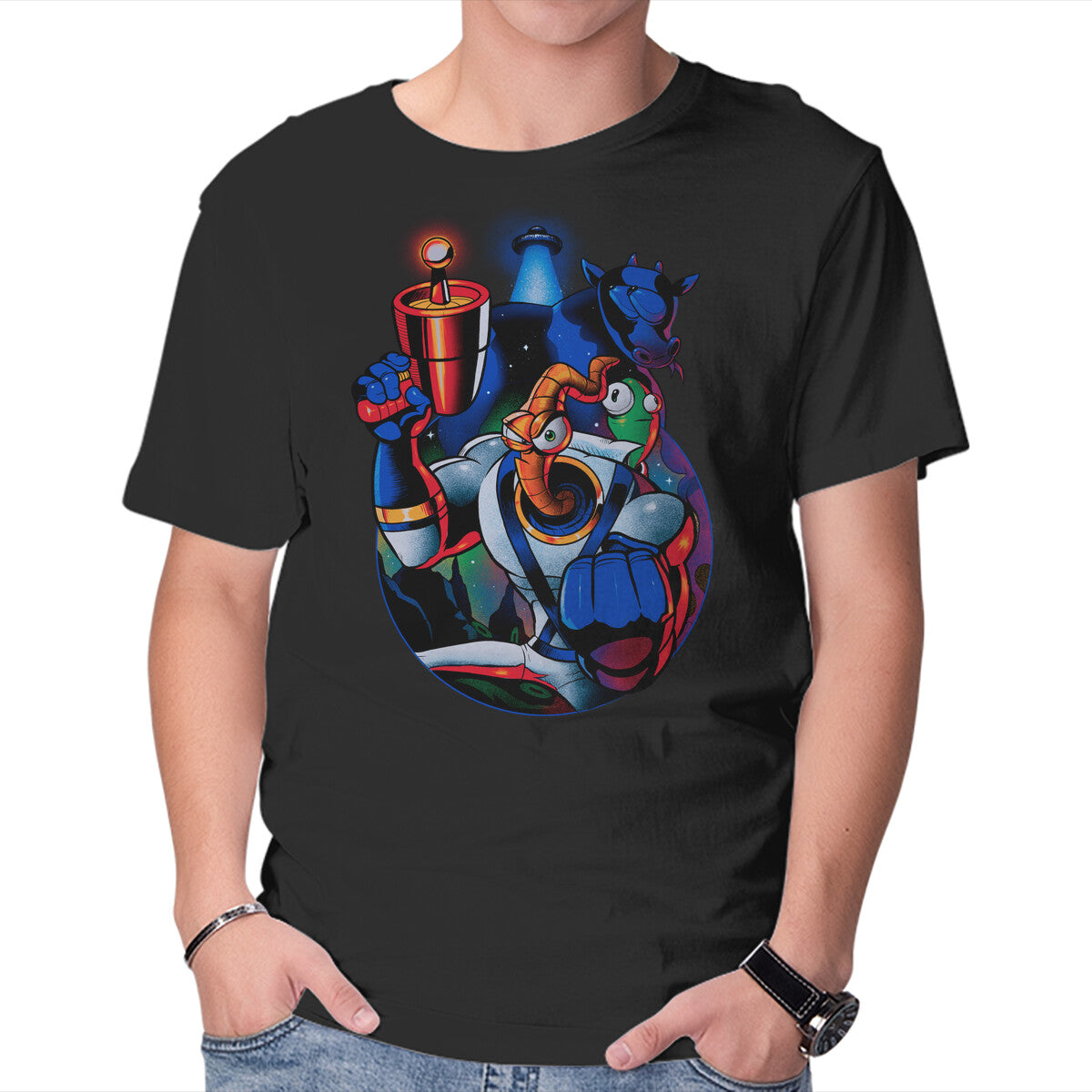Unisex Crew Neck T-Shirt Earthworm Groovy! Graphic Short Sleeve Casual Tee XXXL