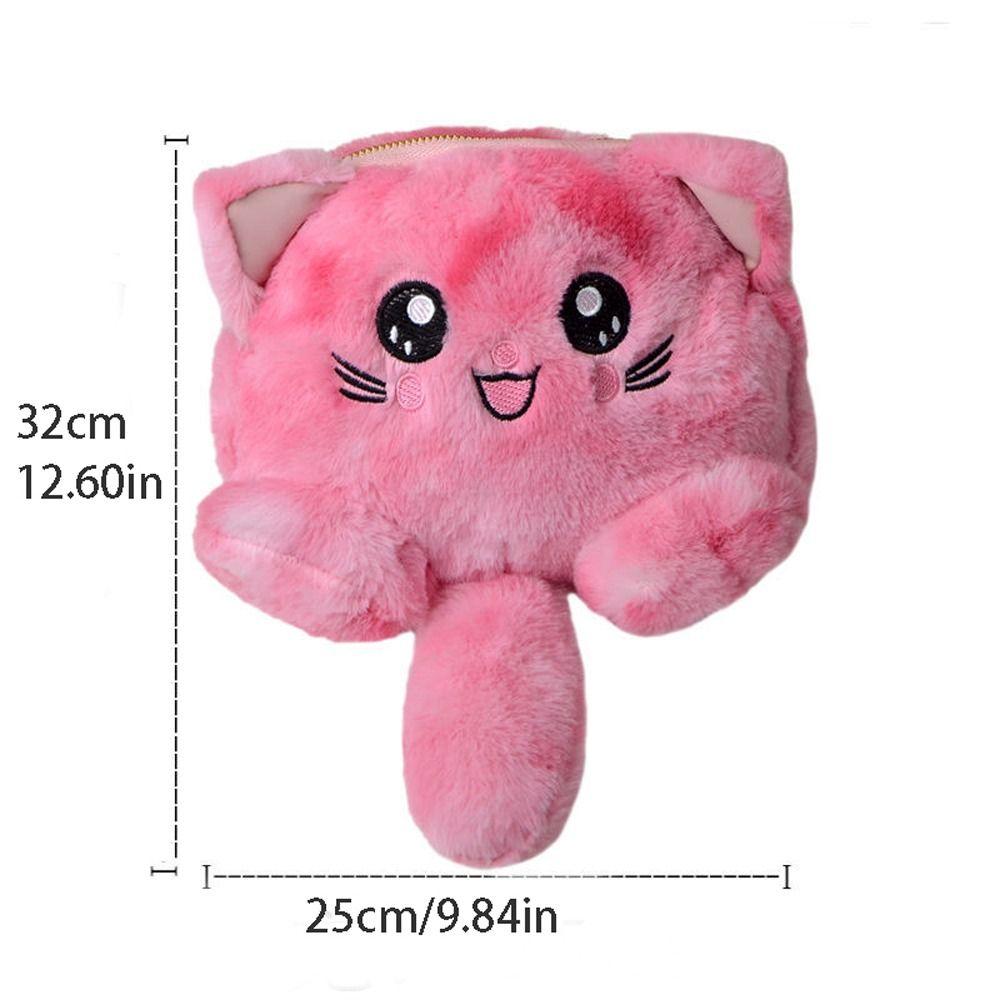 Faux Fur Plush Crossbody Bag Chain Strap Stuffed Doll Bag Cute Cat Shoulder Bag  Shopping