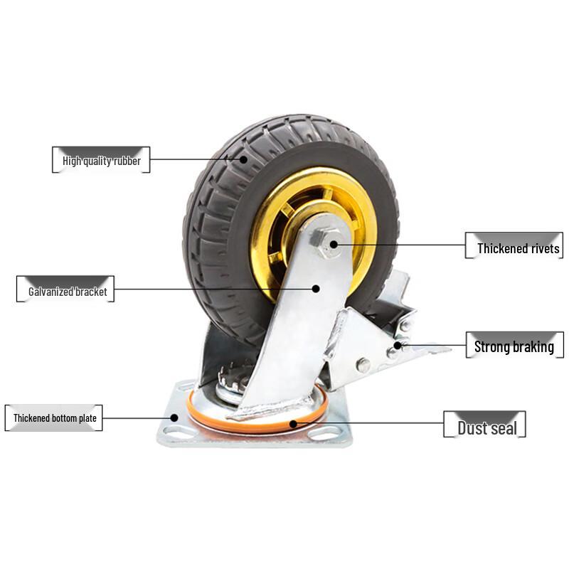 4-inch Heavy Duty Rubber Swivel Caster Wheel