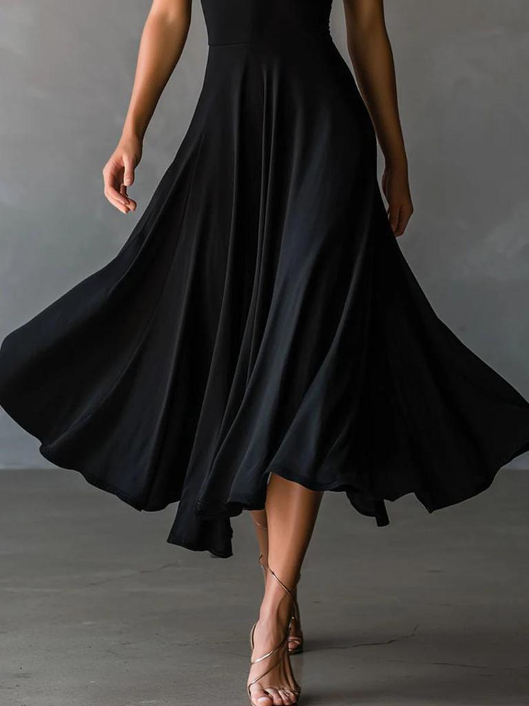 Black European & American Style High-End Formal Women's Dress