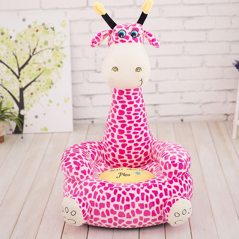 Lazy Kids' Plush Animal Sofa: Dinosaur, Giraffe, Elephant Dolls