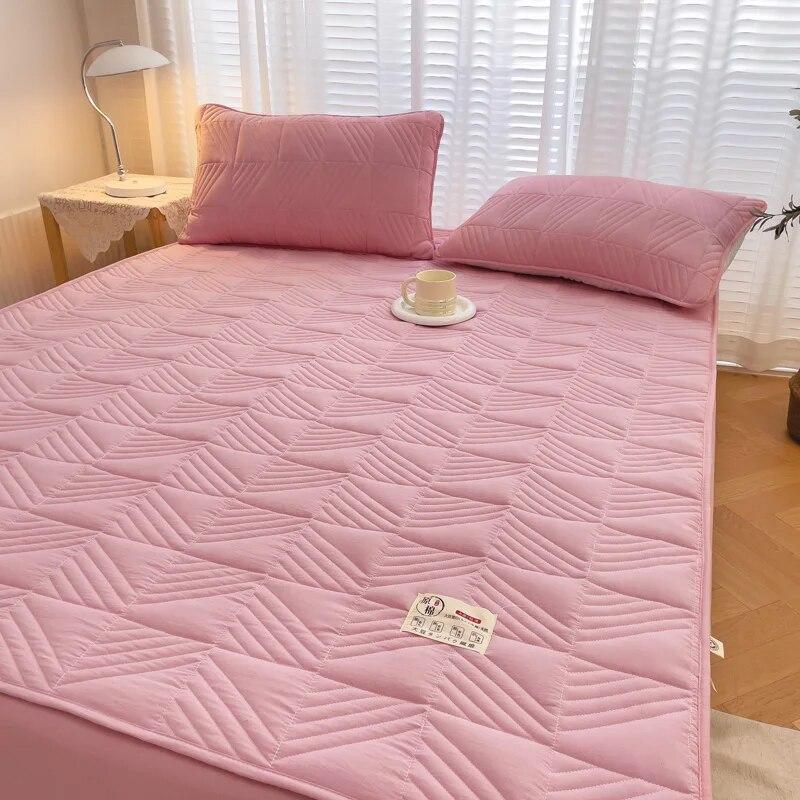 Quilted Waterproof Cotton Mattress Cover Thicken Mattress Protector Fitted Sheet with Elastic Double King Queen Size Bed Cover