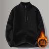 Men's Half-Zip High-Neck Fleece Lined Knit Sweater