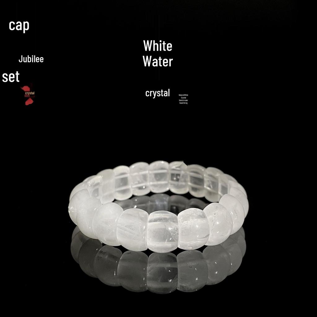 Jingxi Natürliches Weißer Kristall Perlen Armband für die Hand