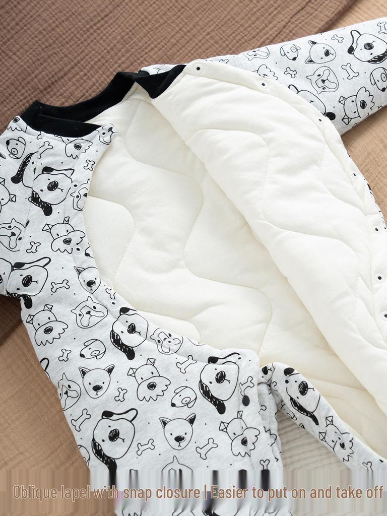 Newborn Boys' Winter Quilted Jacket: Thick, Warm, Stylish Outdoor Jumpsuit